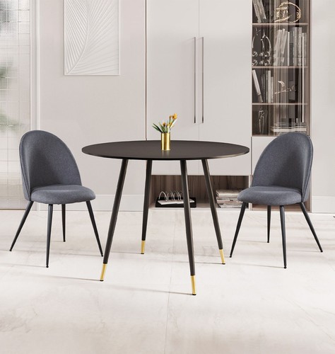 Dining set small black round - small,