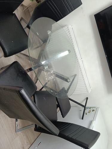 Piece round glass dining - round,