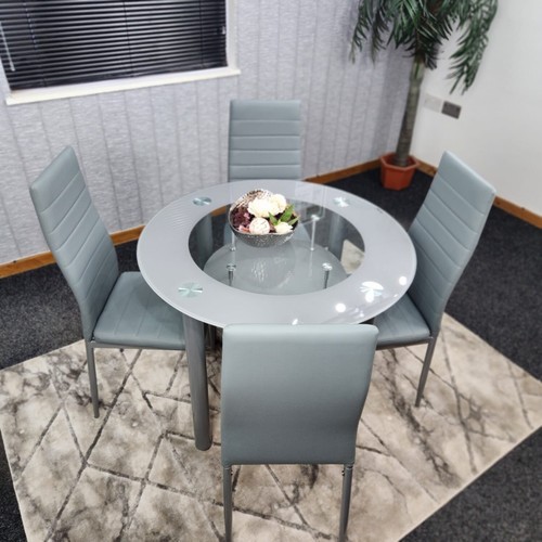 Piece round grey - round, dining