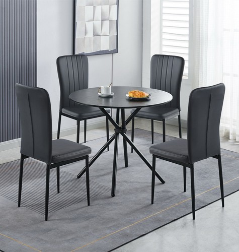 Dining set small black round - dining, set,