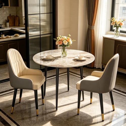 Modern round dining table set - modern,