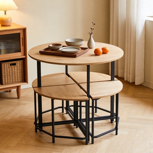 Space saving round table - saving,